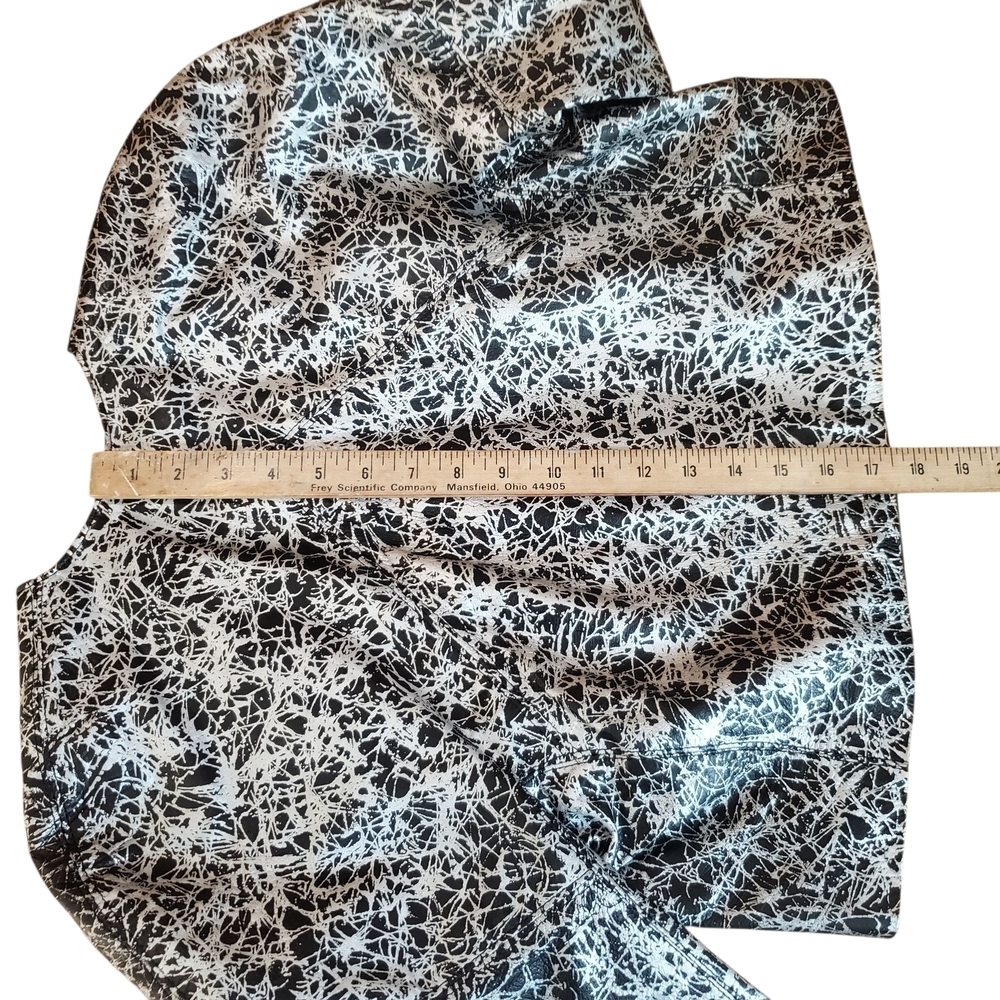 Made In Argentina Black and Silver Spatter Paint Moto Jacket. Women's M/L - Picture 10 of 11